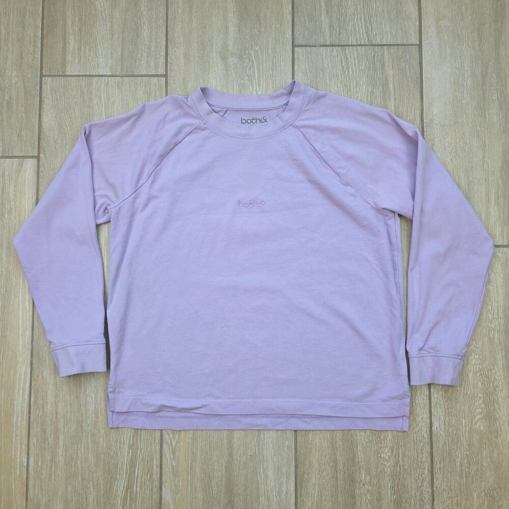 Both& Lavender Sweatshirt Womens Medium 100% Cotton Crewneck Pullover Top